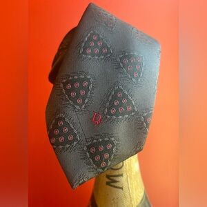 Men’s Christian Dior tie dark gray, black, red